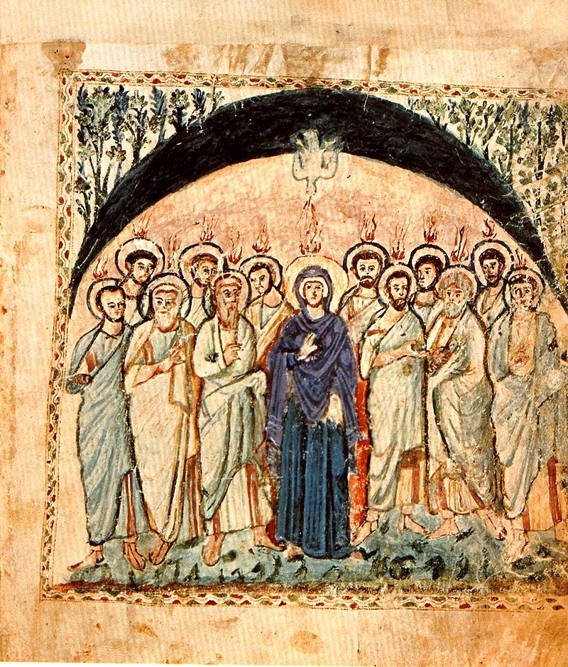 Ausgießung des Heiligen Geistes im Rabbula-Evangeliar (568)